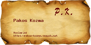 Pakos Kozma névjegykártya